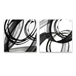 Artissimo Designs Black and White Pop Hand Embellished Canvas